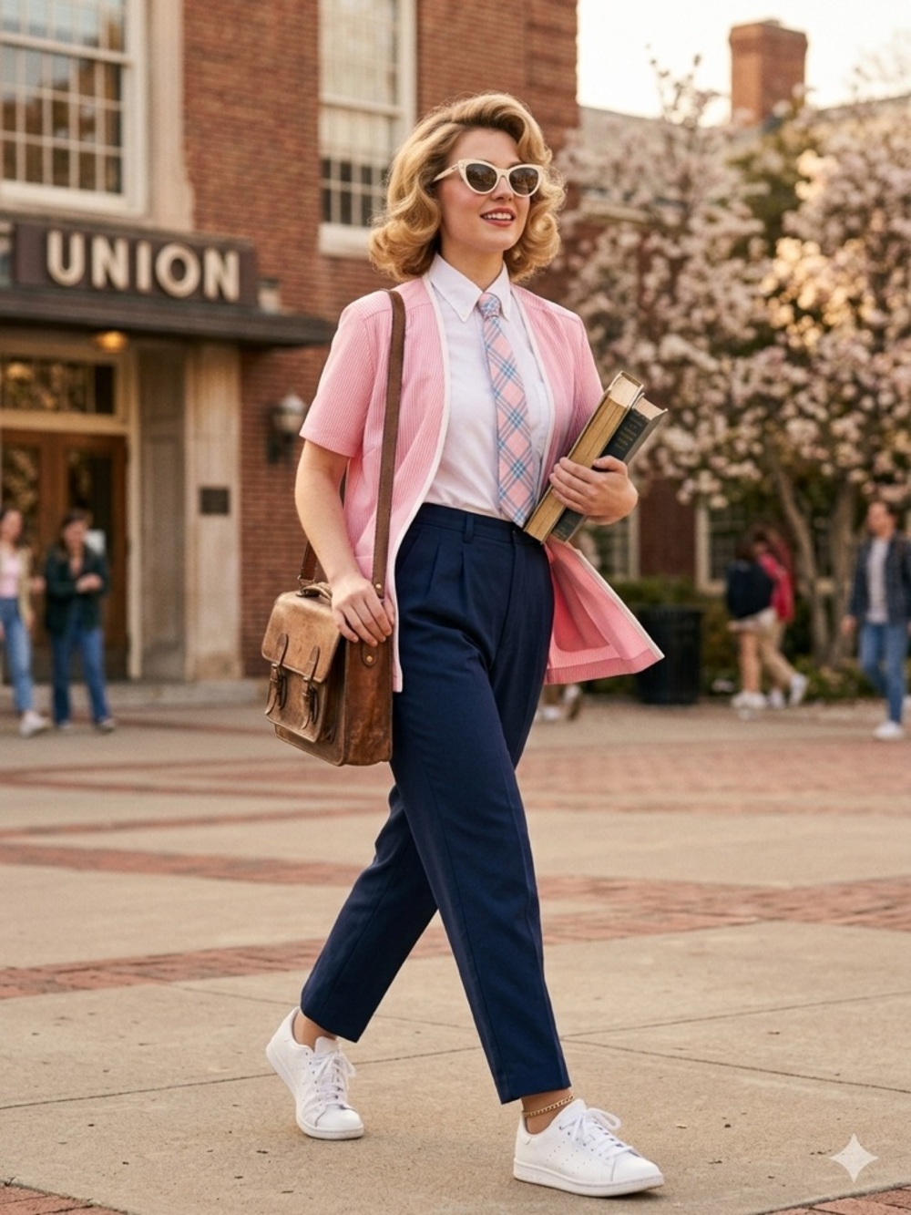 Vintage 70s Booth Bay Pink Striped Knit Cardigan Short Sleeve Pockets Cottage M